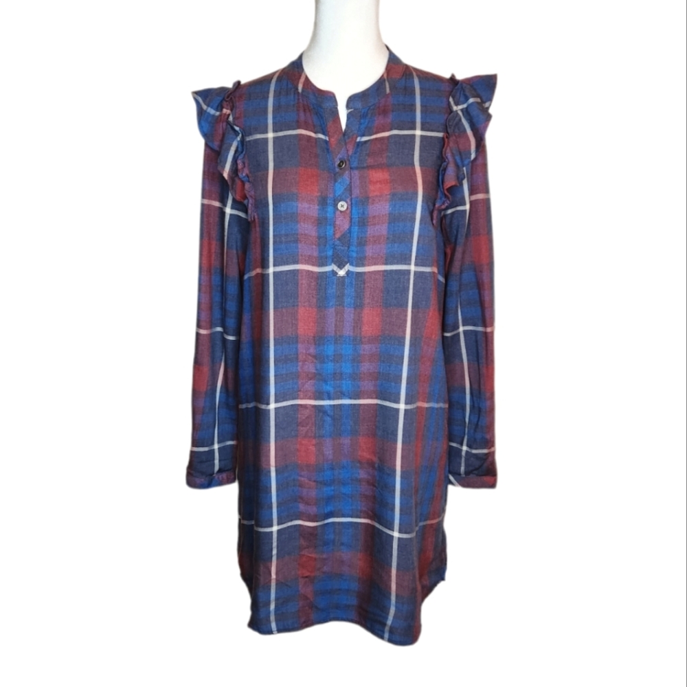 Cloth & Stone for Anthropologie plaid ruffled dress